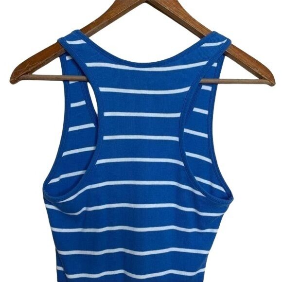 Maurices Tank Top Blue White Striped Sleeveless Casual Shirt Women's Size Medium - Picture 4 of 7